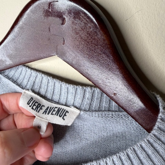 DJERF AVENUE Women’s Medium Grey Long Sleeve Knit Cardigan Sweater. Top Button. - Picture 2 of 7